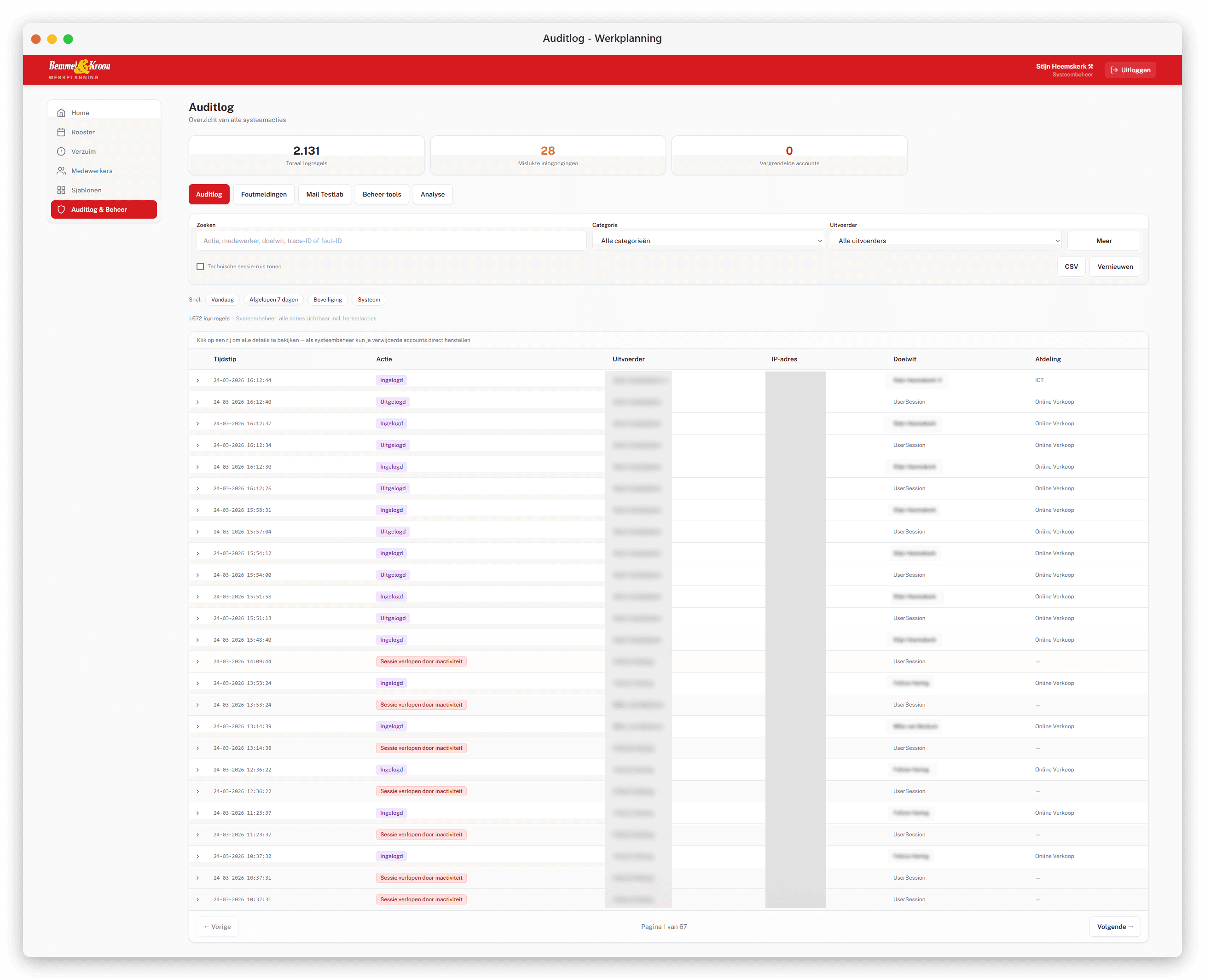 Bemmel & Kroon audit log