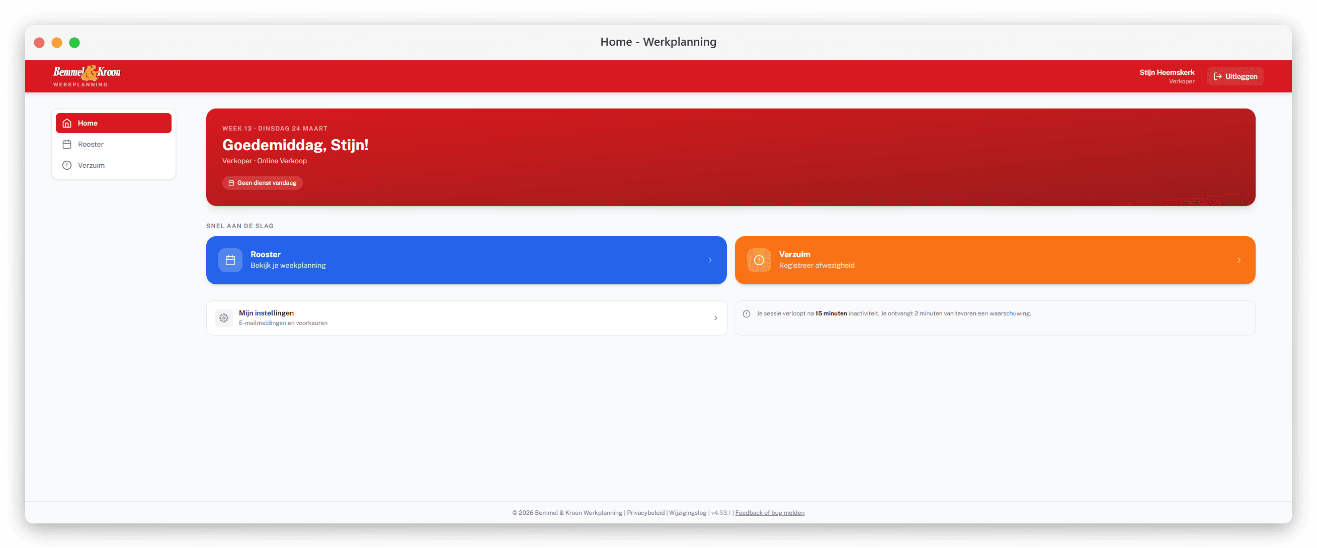 Bemmel & Kroon scheduling dashboard