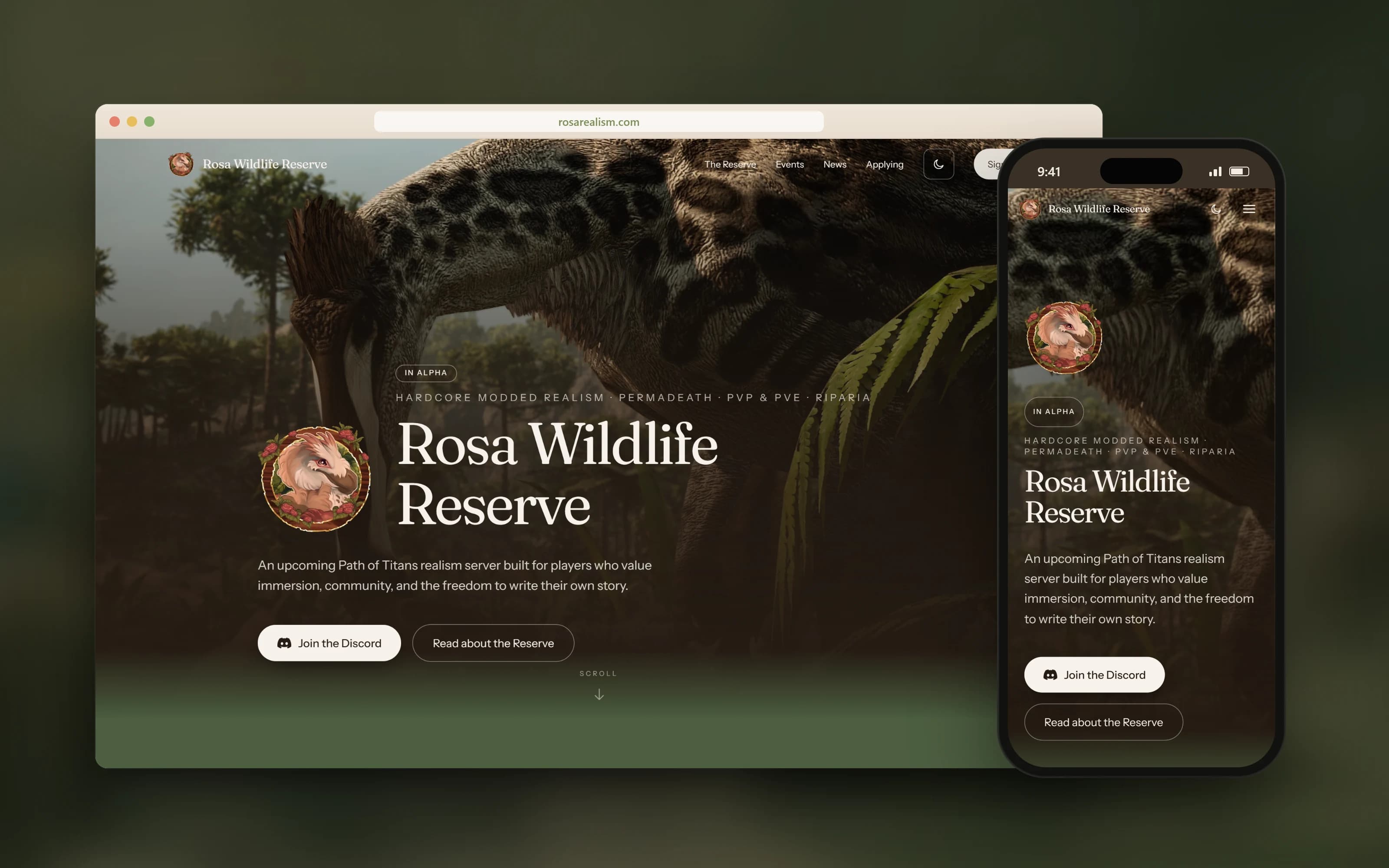 The Rosa Wildlife Reserve website